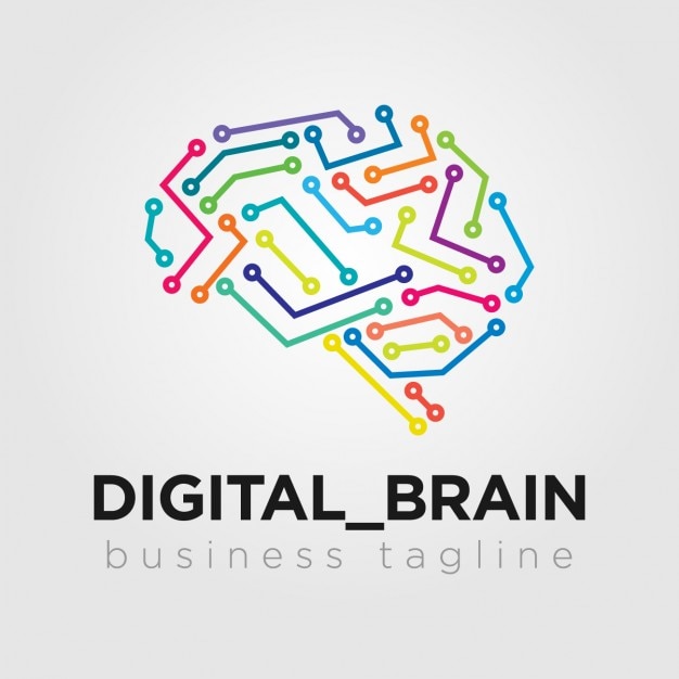 Logotipo de cerebro digital