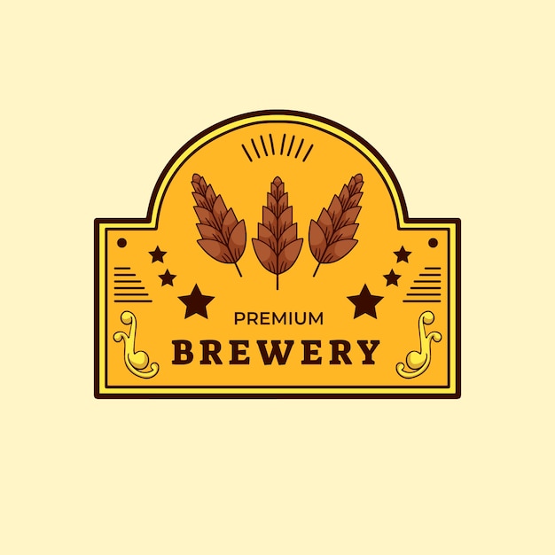 Vector gratuito logotipo de cervecería dibujado a mano