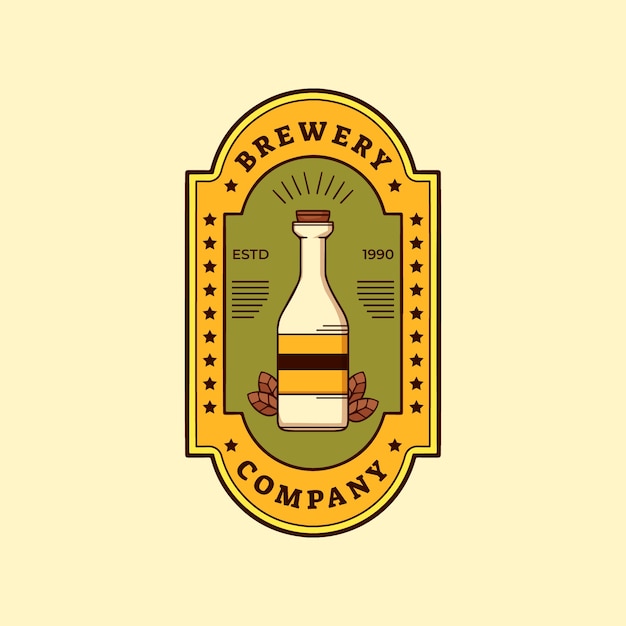 Logotipo de cervecería dibujado a mano