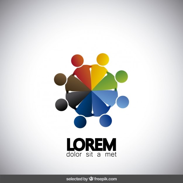 Vector gratuito logotipo circular multicolor