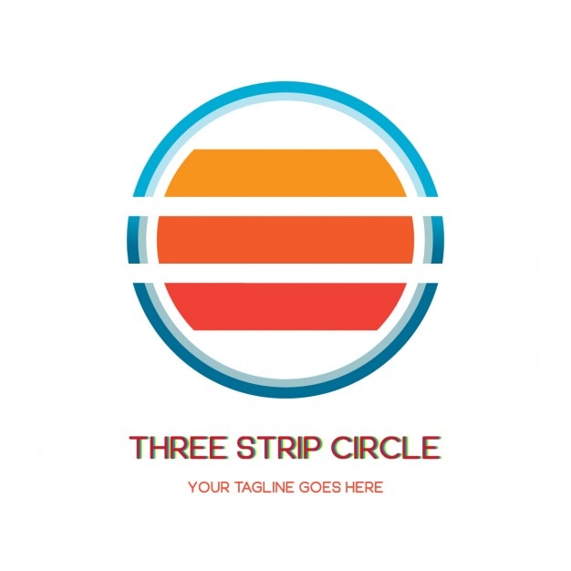 Logotipo circular de tres tiras