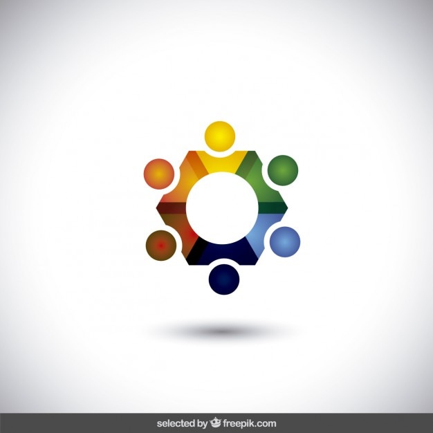 Logotipo de círculo colorido en estilo abstracto