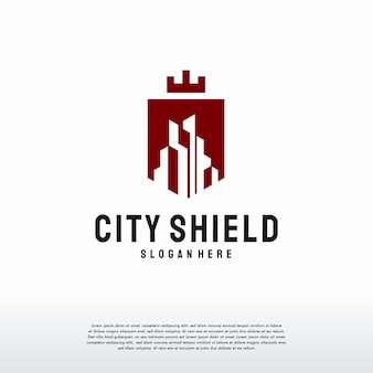 El logotipo de city shield diseña el concepto vectorial, el logotipo de building security