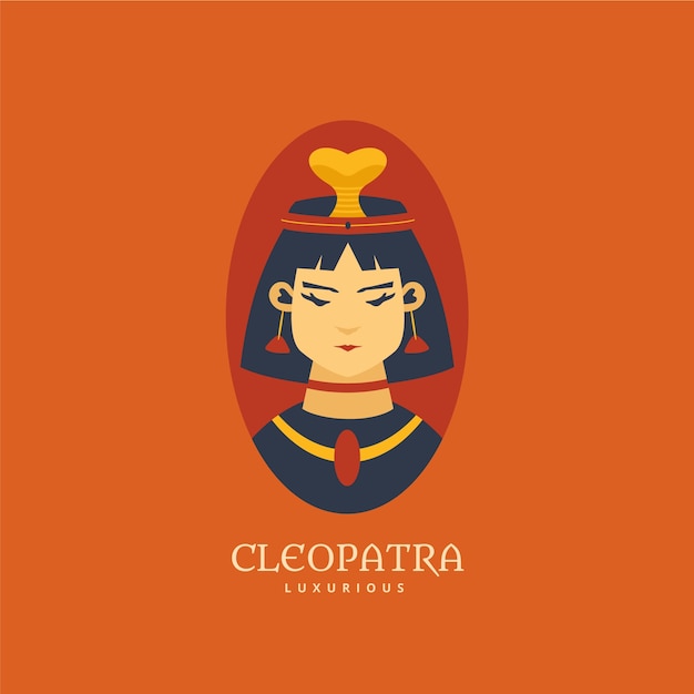 Vector gratuito logotipo de cleopatra de diseño plano