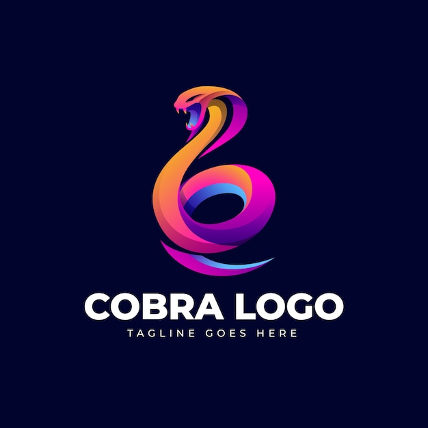 Vector gratuito logotipo de cobra de color degradado