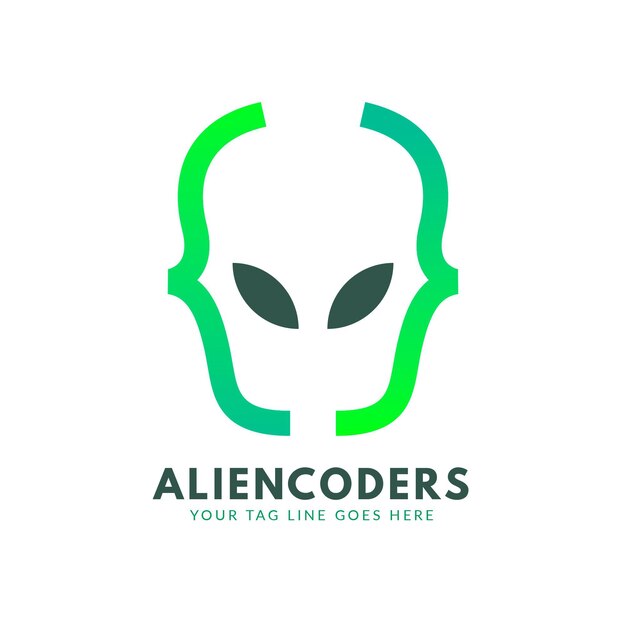 Logotipo de código degradado aliencoders
