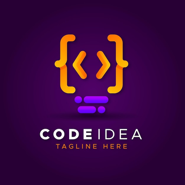 Logotipo de código de degradado creativo