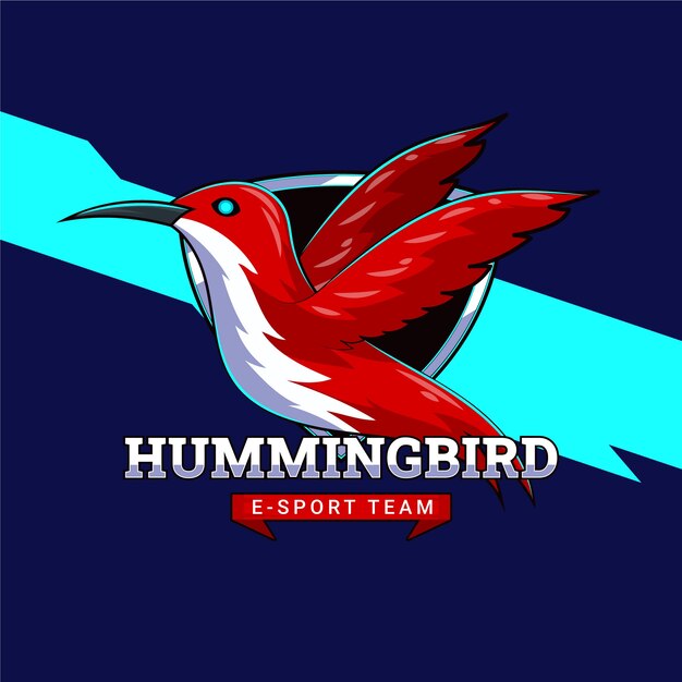 Logotipo de colibrí dibujado a mano