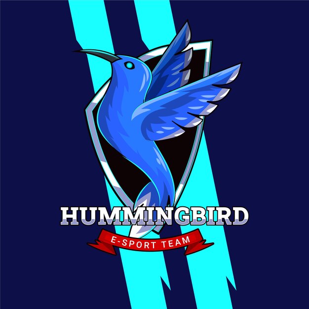 Logotipo de colibrí dibujado a mano