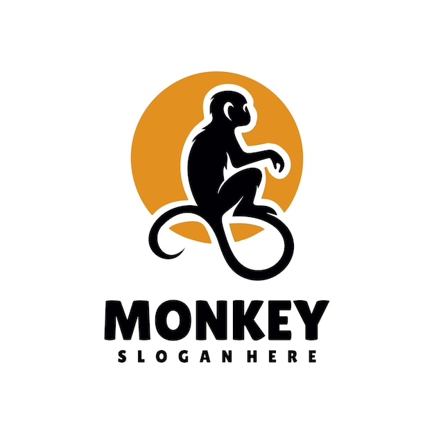 Vector gratuito el logotipo de color de mono sin vectores tiene un diseño colorido