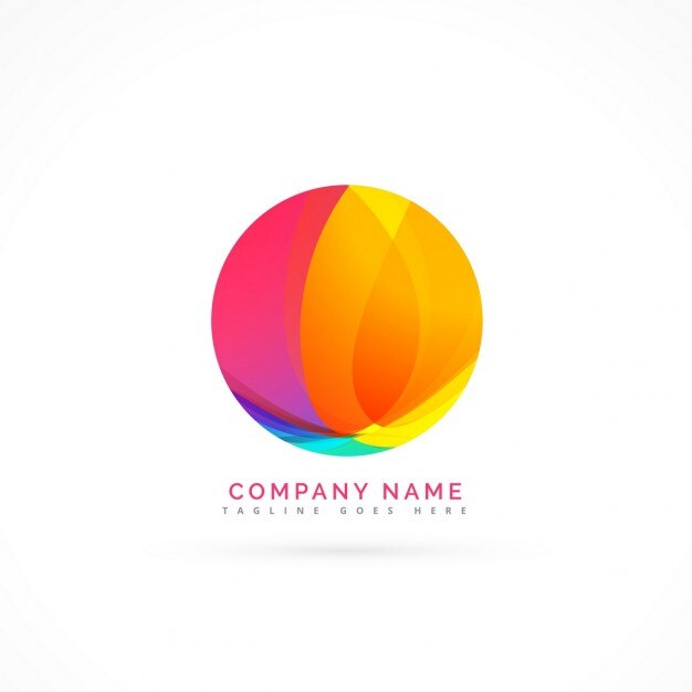 Logotipo con una colorida esfera