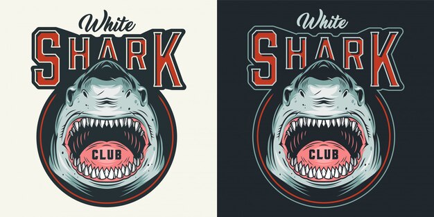 Logotipo colorido del club de surf vintage