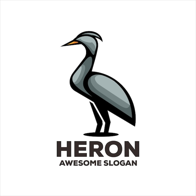 Logotipo colorido degradado de garza