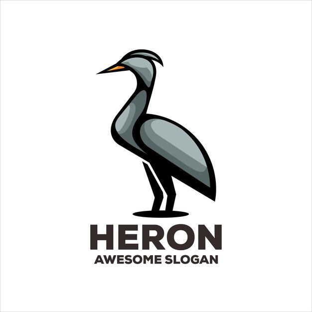 Logotipo colorido degradado de garza