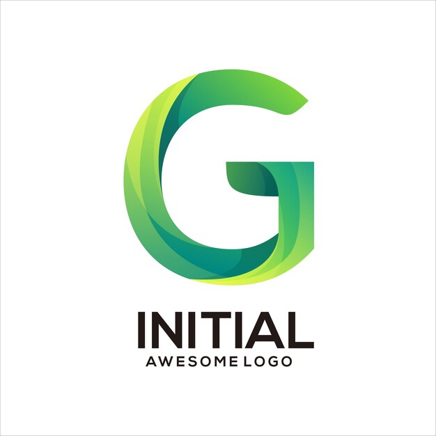 Logotipo colorido degradado inicial de letra G