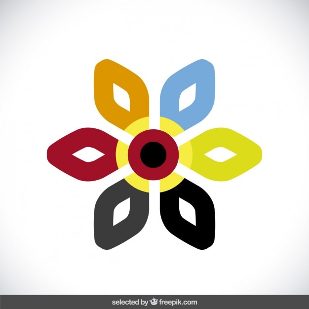 Vector gratuito logotipo colorido floral