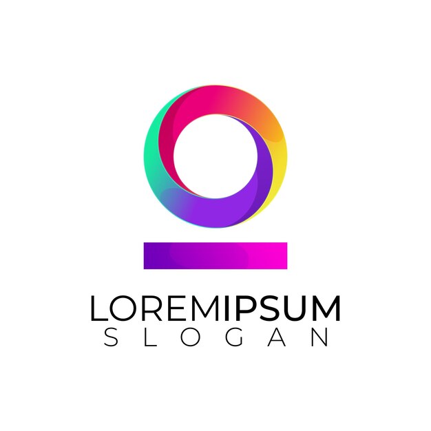 Logotipo colorido de la letra O