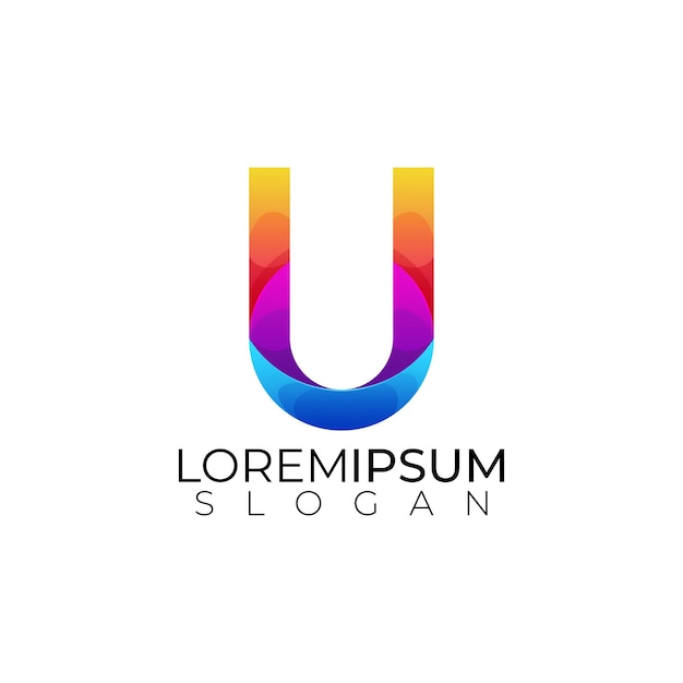 Logotipo colorido de la letra U