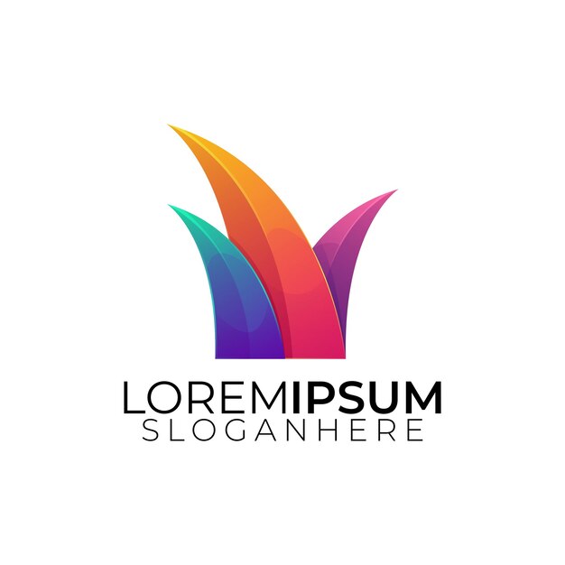 Logotipo colorido moderno abstracto de hierba