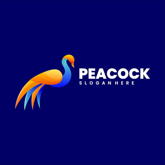 Vector gratuito el logotipo colorido del pavo real.