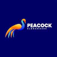 Vector gratuito el logotipo colorido del pavo real.