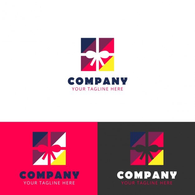 Logotipo colorido de regalo