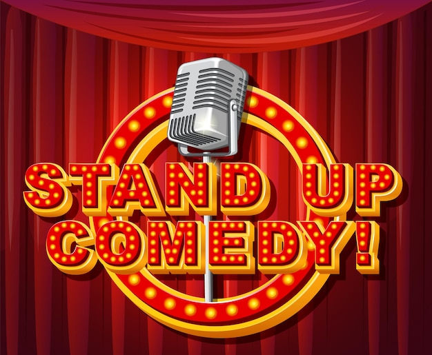 Logotipo de comedia stand up con micrófono