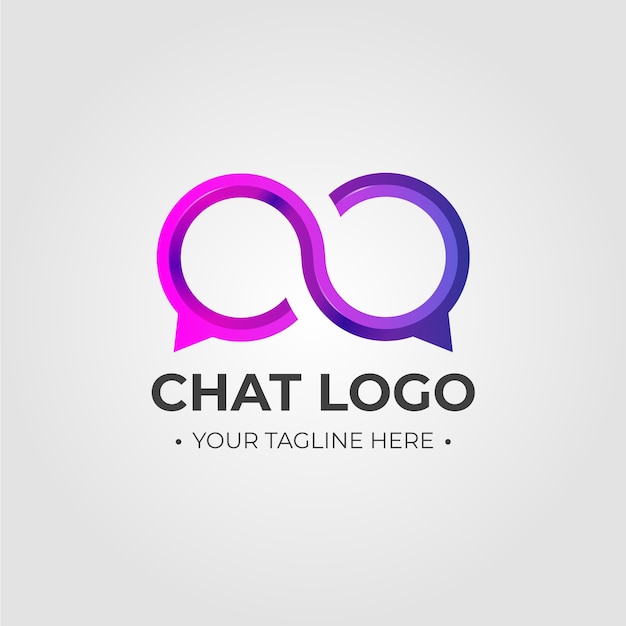 Logotipo de comunicación degradado con plantilla de eslogan