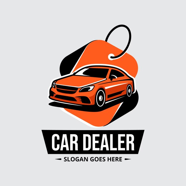 Logotipo de concesionario de automóviles de diseño plano