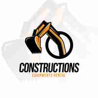 Vector gratuito logotipo de construcción de excavadoras