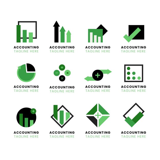 Logotipo de contabilidad en diseño plano
