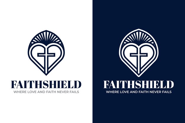 Logotipo de corazón y cruz dibujados a mano