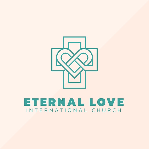 Logotipo de corazón y cruz dibujados a mano