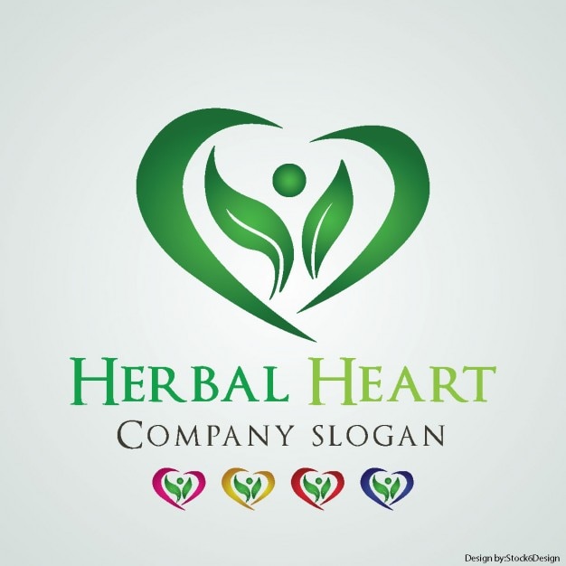 Vector gratuito logotipo del corazón de hierba