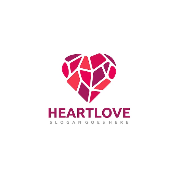 Vector gratuito logotipo de corazón low poly