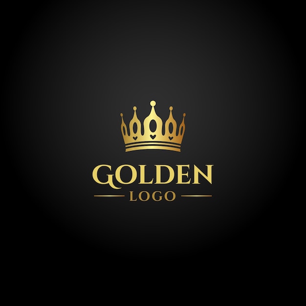 Logotipo de la corona dorada en gradiente