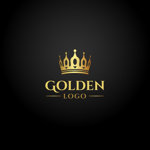 Logotipo de la corona dorada en gradiente