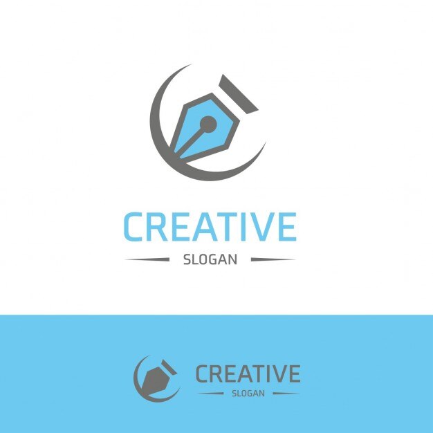 Logotipo creatividad con una pluma