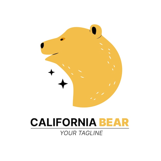 Vector gratuito logotipo creativo del oso de california