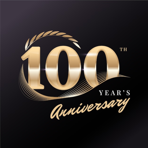 Logotipo degradado de 100 años