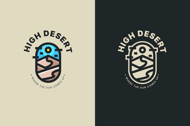 Vector gratuito logotipo del desierto dibujado a mano