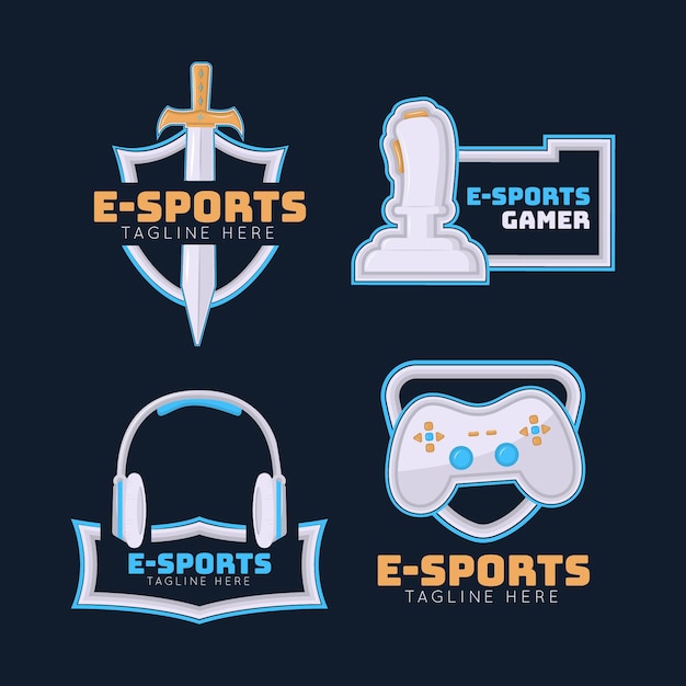 Vector gratuito logotipo detallado de juegos de deportes electrónicos