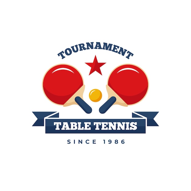 Vector gratuito logotipo detallado de tenis de mesa
