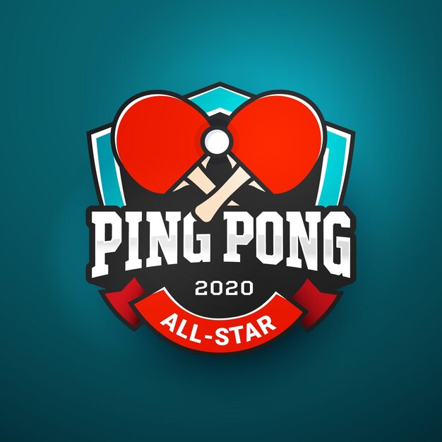 Logotipo detallado de tenis de mesa