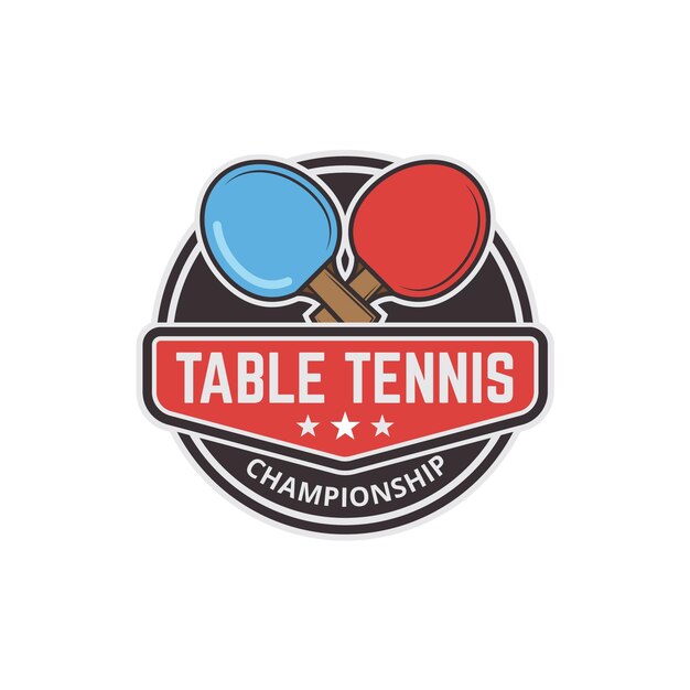 Logotipo detallado de tenis de mesa