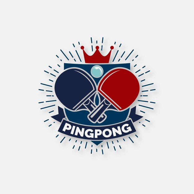 Logotipo detallado de tenis de mesa