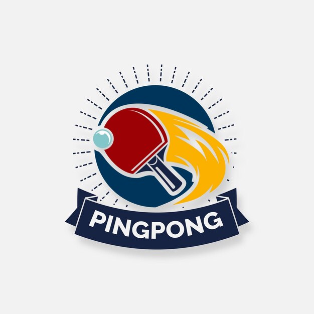 Logotipo detallado de tenis de mesa