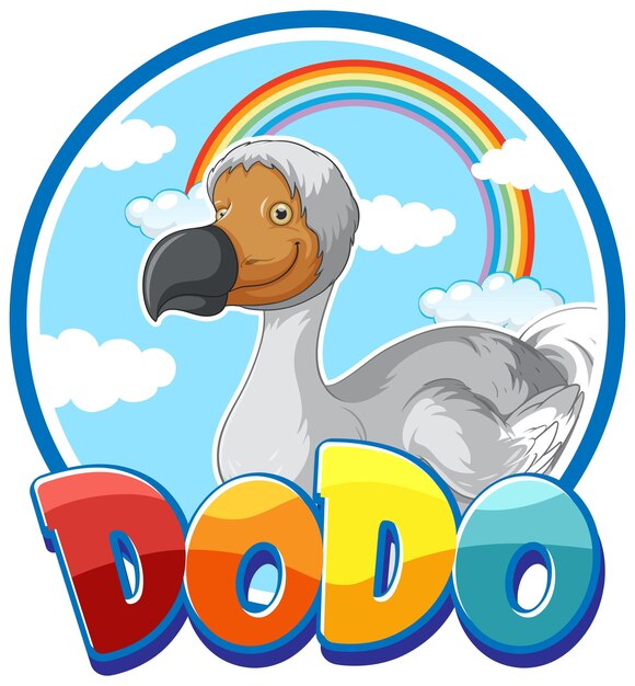 Logotipo de dibujos animados de animales de extinción de aves Dodo