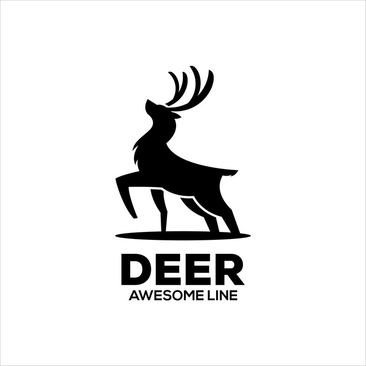 Logotipo de diseño de arte de línea de silueta de cabra