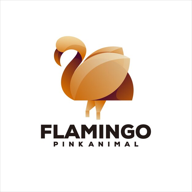 Logotipo de diseño degradado de flamenco